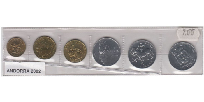 ANDORRA - 3x1, 2x2 y 5 CENTIMS .  AÑO 2002