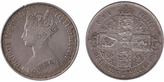 GRAN BRETAÑA - K-0746.1 - 1 FLORIN 1853. MBC+