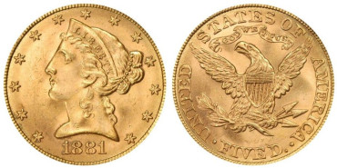 EE.UU - K-101 - 5 DOLLAR - LIBERTY HEAD. ORO