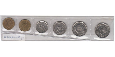 ARGENTINA - 1 CENTAVO, 5, 10 Y 25 PESOS. DIFERENTES AÑOS