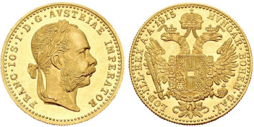 AUSTRIA - K-2267 - 1 DUCADO 1915 -ORO