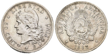 ARGENTINA - K-028.- 50 Ctm PESO 1883 - EBC-