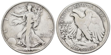 ESTADOS UNIDOS - K-142 - 1/2 DÓLAR 1937 - MBC