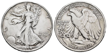 ESTADOS UNIDOS - K-142 -  1/2 DÓLAR 1938 - MBC