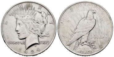 ESTADOS UNIDOS - K-150 - 1 DÓLAR 1924  MBC