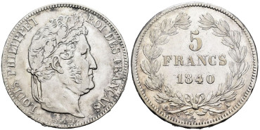 FRANCIA - K-0749 - 5 FRANCOS 1840 A - MBC+