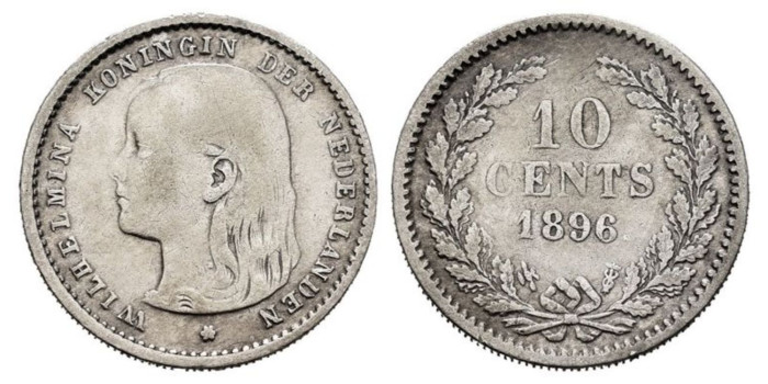 HOLANDA - K-116.- 10 CENTAVOS 1896 - MBC