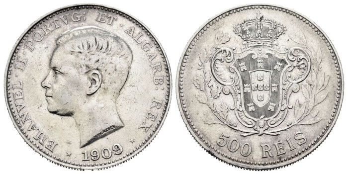 PORTUGAL - K-547.- 500 REIS 1909 - MBC