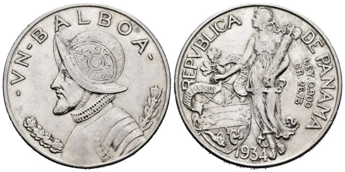 PANAMA - K-013-1.- 1 BALBOA 1934 - MBC+