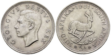SURAFRICA - K-040.- 5 SHILLING 1951 - EBC+
