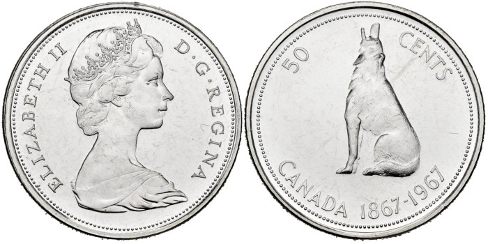 CANADA - K-0069 - 1/2 DÓLAR 1967 - SC