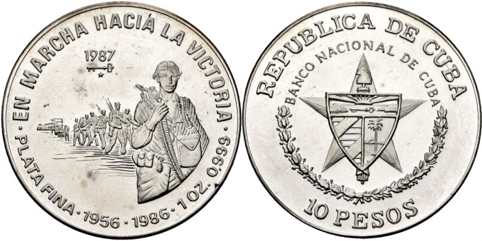 CUBA - K-164 - 10 PESOS 1987