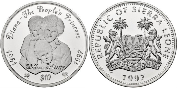 SIERRA LEONE - K-090 - 10 DOLLARS 1997 - PROOF