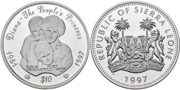 SIERRA LEONE - K-090 - 10 DOLLARS 1997 - PROOF