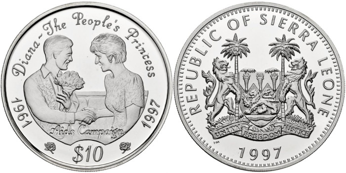 SIERRA LEONE - K-084 - 10 DOLLARS 1997 - PROOF