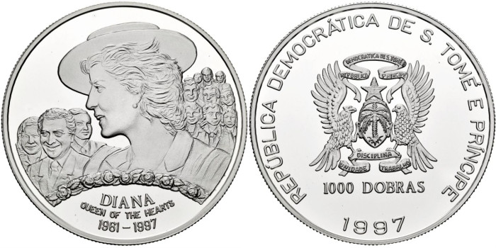 Stº TOME Y PRINCIPE - K-085a -1000 DOBRAS 1997 - PROOF
