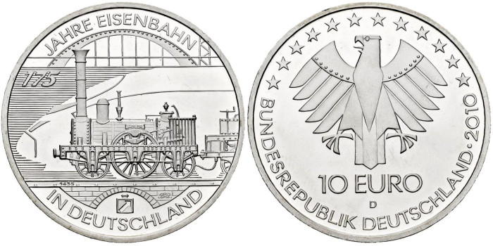 ALEMANIA FEDERAL - K-291.- 10 EURO 2010 D   - PROOF