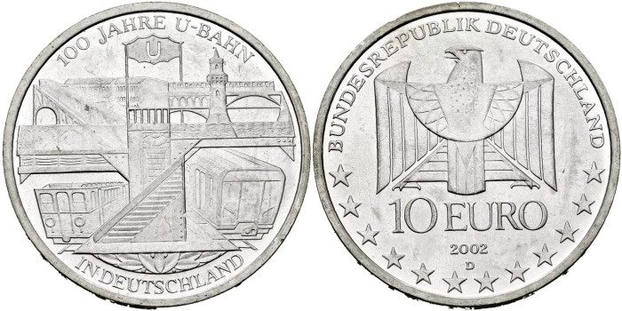 ALEMANIA FEDERAL - K-216.- 10 EURO 2002 D - SC