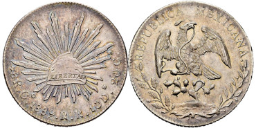 MEXICO - K-377,8 - 8 REALES 1889 GUANAJUATO RR - EBC