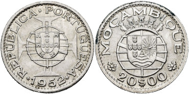 MOZAMBIQUE - K-080 -20 ESCUDOS 1952 - SC