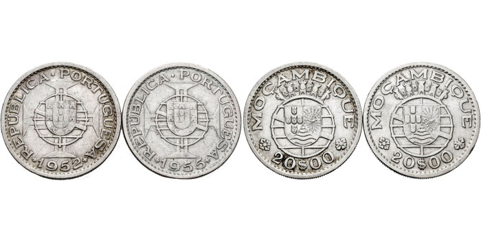MOZAMBIQUE - K-080 -20 ESCUDOS 1952y1955- MBC