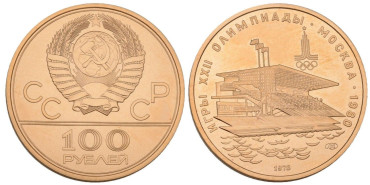 RUSIA - K-162 - 100 RUBLOS 1978 OLIMPIADAS MOSCU - ORO