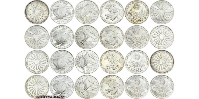 ALEMANIA FEDERAL.-  24 X 10 MARCOS 1972 OLIMPIADAS MUNICH