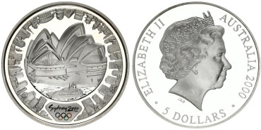 AUSTRALIA - K-0815- 5 DOLLARS SYDNEY 2000 OPERA. PROOF - PLATA