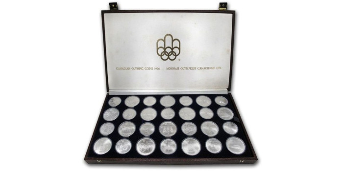 CANADA - K-PS08. SET OFICIAL 28 PIEZAS OLIMPIADA - PROOF. 1kg PLATA