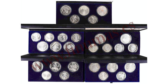 RUSIA - U.R.S.S.- KPS002 - 5 &10 RUBLOS OLIMPIADAS MOSCU. JUEGO COMPLETO PLATA