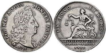 FRANCIA - K-0011.-  JETON LOUIS XIV ROVEN 1711. PLATA