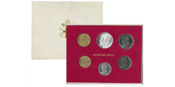 VATICANO - K-143/48.- SET OFICIAL VATICANO 6 VALORES LIRAS 1979