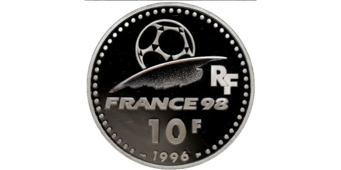 FRANCIA - K-1144/67 - 8 x 10 FRANCOS 1996-1998 "COPA DEL MUNDO DE FÚTBOL 1998"- PLATA