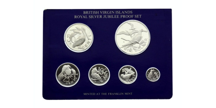 ISLAS VIRGENES BRITANICAS k-PS006 - SET OFICIAL 6 VALORES PROOF - PLATA