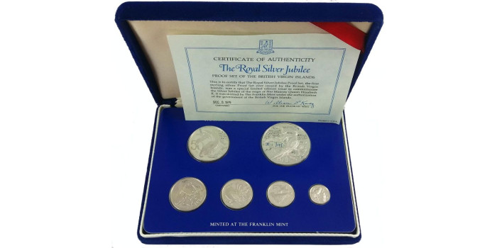 ISLAS VIRGENES BRITANICAS k-PS006 - SET OFICIAL 6 VALORES PROOF - PLATA