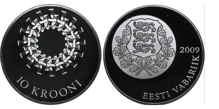 ESTONIA - K-051. 10 KROONI 2009 FESTIVAL CANCION. PROOF - PLATA