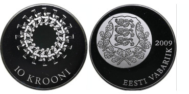 ESTONIA - K-051. 10 KROONI 2009 FESTIVAL CANCION. PROOF - PLATA