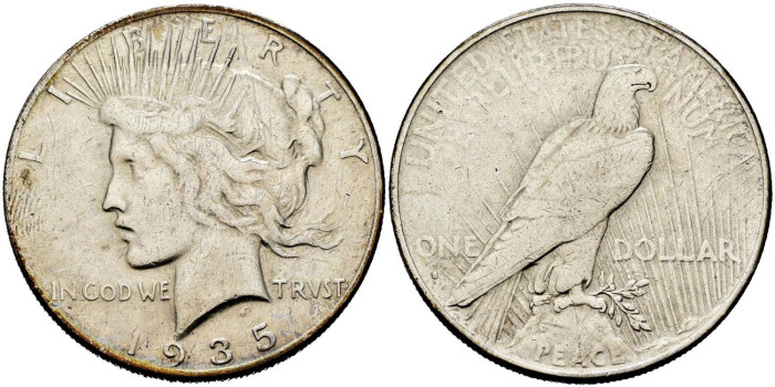 ESTADOS UNIDOS - K-150 - 1 DOLAR 1935 S . MBC  - PLATA