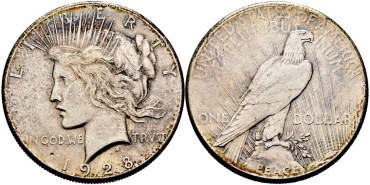 ESTADOS UNIDOS - K-150 - 1 DOLAR 1928. MBC+   PLATA