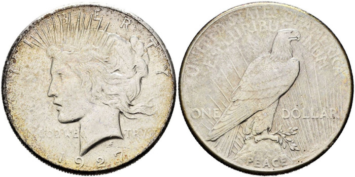 ESTADOS UNIDOS - K-150 - 1 DOLAR 1927 S. EBC-   PLATA
