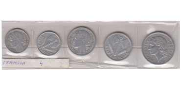 FRANCIA - 1, 2, 5 FRANCOS. AÑOS 1943-1947