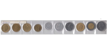 ITALIA - SERIE 10 MONEDAS VALORES DIFERENTES,  AÑOS 1955 - 1993