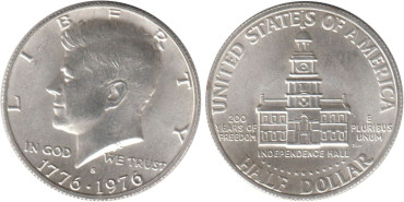 ESTADOS UNIDOS - K-205a.- 1/2 DOLLAR 1976 S. PLATA