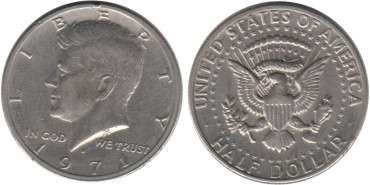 ESTADOS UNIDOS - K-202b.- 1/2 DOLAR 1971 D. MBC - NIQUEL