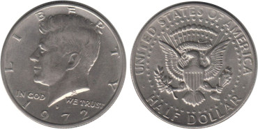 ESTADOS UNIDOS - K-205d.- 1/2 DOLAR 1972 D. MBC - NIQUEL