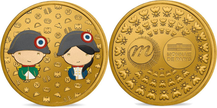 FRANCIA K-XXX - MEDALLA COLOR NAPOLEON. 200 ANIV. DE SU MUERTE