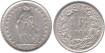 SUIZA - K-024-a - 1 FRANCO 1955/65 , MBC/EBC plata lote de 5 piezas