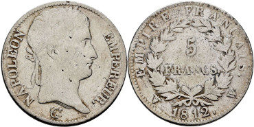 FRANCIA - K-0694.16 - 5 FRANCOS 1812W BC-