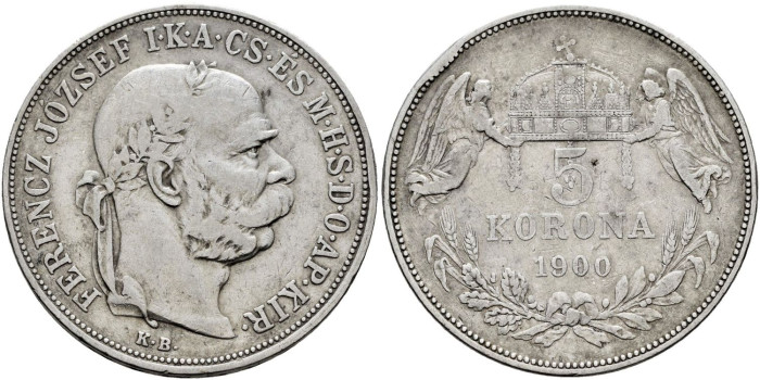 HUNGRIA - K-488 - 5 KORONAS 1900 - MBC