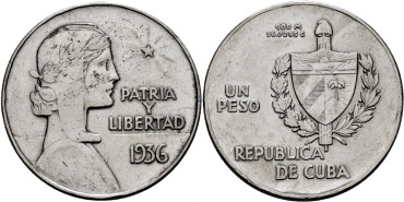 CUBA - K-022 - 1 PESO 1936 - MBC 